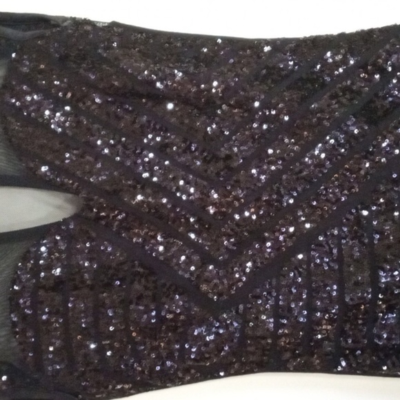 Windsor black sequin bodycon midi dress for women size xsmall - Picture 3 of 10
